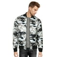 thumbnail image 1 of 9 Crowns Men's Camoflage Bomber Military Flight Field Camo Quilted Jacket (Medium, White Camo), 1 of 5
