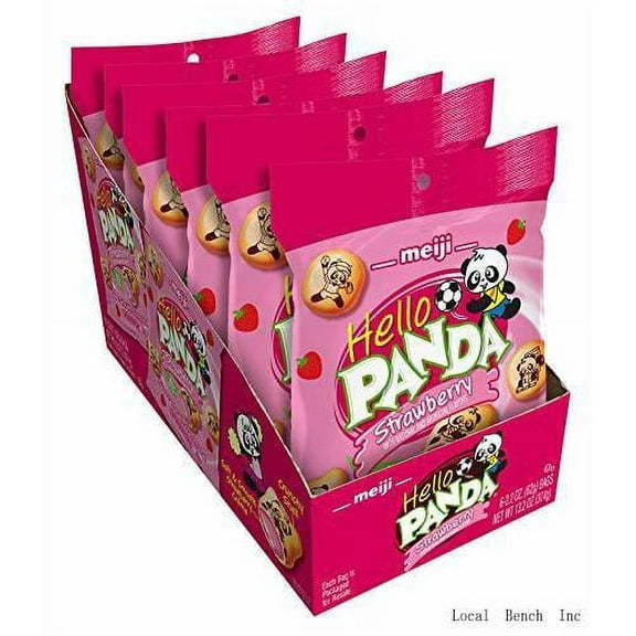 Cookies, Strawberry Crème Filled - 2.2 Oz, Pack Of 6 - Bite Sized Cookies With Fun Panda Sports