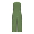thumbnail image 5 of SDNall Plus Size Jumpsuits for Women Casual Solid Cotton Linen Romper Long Playsuit Zipper Short Sleeve Jumpsuit Wide Leg Rompers for Women (Green, Sizes S-XXXXXL), 5 of 9