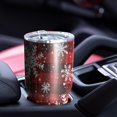 thumbnail image 4 of 30oz Red and Black Christmas Snowflake Pattern Tumblers Stainless Steel Tumbler with Lid and Straw,Vacuum Insulated Double Wall Travel Tumbler Cups Mug with Cleaning Brush for Coffee,Tea, 4 of 7