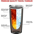 thumbnail image 4 of Gingprous 20 oz Stainless Steel Travel Tumblers with Lids Straws, Vacuum Insulated Coffee Cup , ( Silver+Black ), 4 of 8