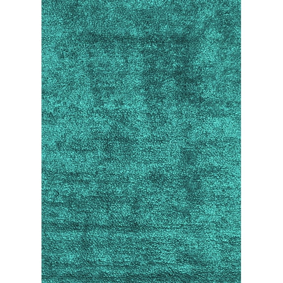 Ahgly Company Machine Washable Indoor Rectangle Abstract Turquoise Blue Contemporary Area Rugs, 7' x 9'