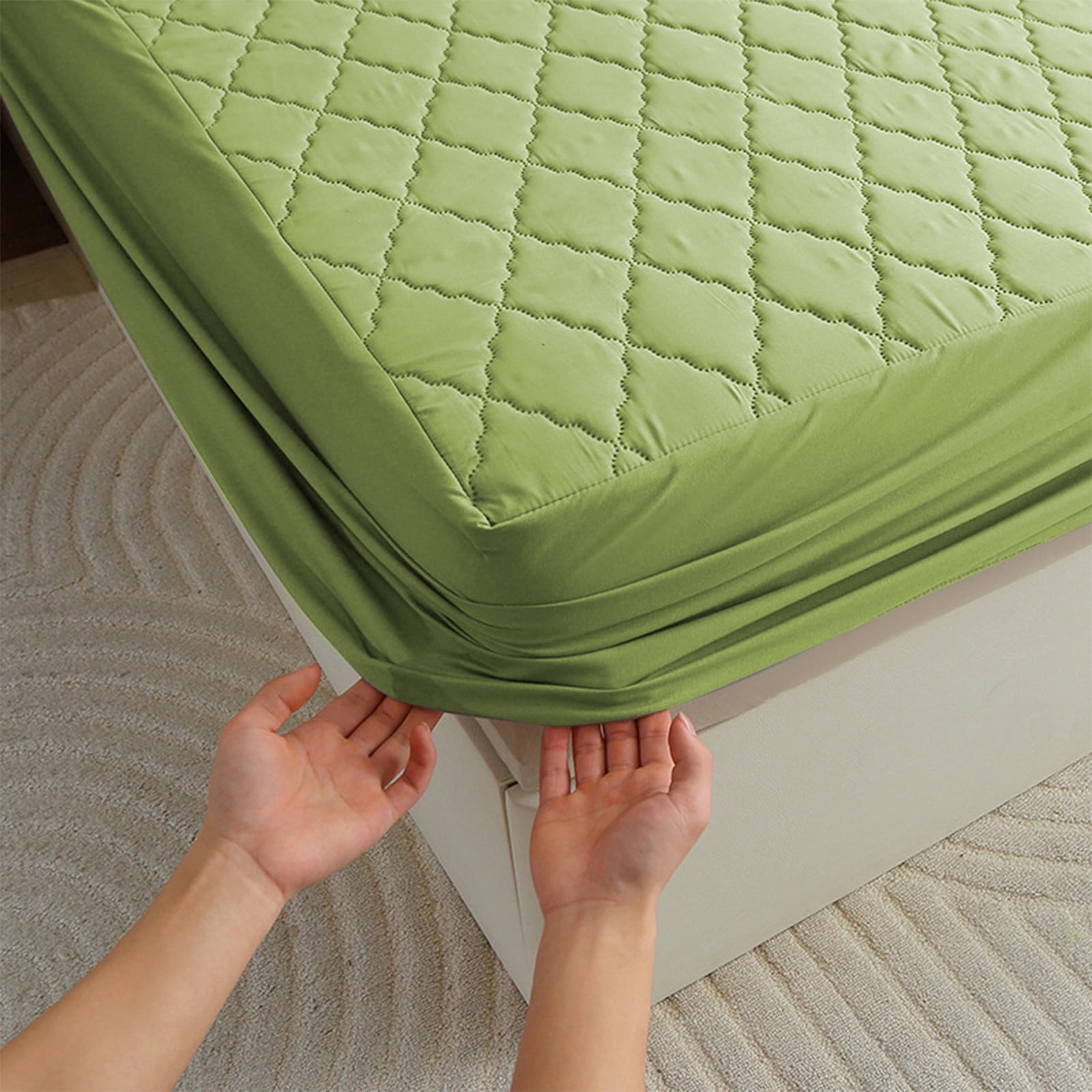 FYHALE Mattress Encasements Bed Bug Protect, Protective Cover for Bed Mattress, Pocket Fitted Sheet, Winter Warm Breathable, Non-Slip, Skin Care Bed Sheet, Cotton Quilted Cover