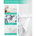 thumbnail image 3 of No Hook Shower Curtain with Snap-in Liner, Blue Fruit Waterproof Fabric Bathroom Curtains, Vintage Plant Nature Botanical Flower Floral Bath Curtains & Mesh Top Window 72"x78" Long, 3 of 6