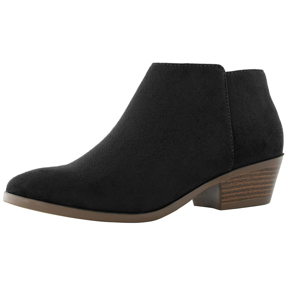 wide width low heel booties