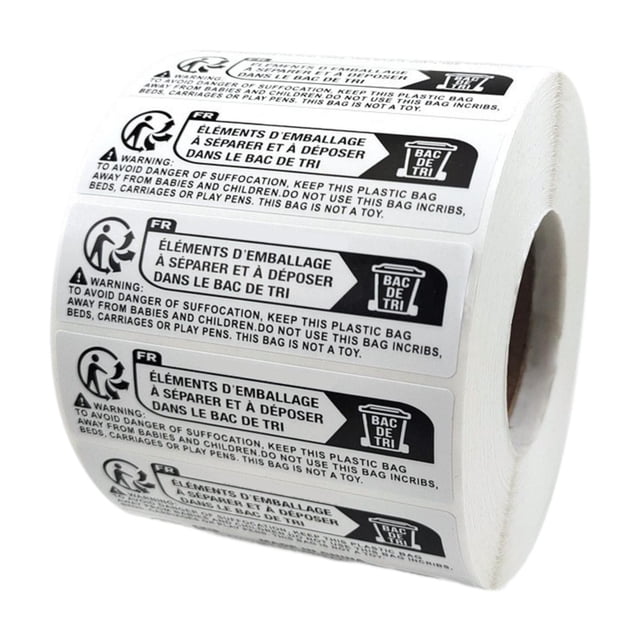 Advertencias de Asfixia, Peligro de Asfixia, Peligro de Embalaje, Pegatinas, Rectangular, Mantener Alejado de Los Niños Pequeños, Pegatinas Autoadhesi 7x2 cm