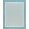 thumbnail image 3 of 5x8 Water Resistant, Indoor Outdoor Rugs for Patios, Front Door Entry, Entryway, Deck, Porch, Balcony | Outside Area Rug for Patio | Aqua, Solid Border | Size: 5'3'' x 7'3'', 3 of 8