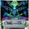 thumbnail image 4 of BCIIG Tapestry for Bedroom  Reactive Blacklight Alien Weed Tapestry  Mushroom Eyes Wall Hanging weeds Tapestries Room Decor Aesthetics Party Poster Glow in The Dark Tapestry 50x40inch, 4 of 6