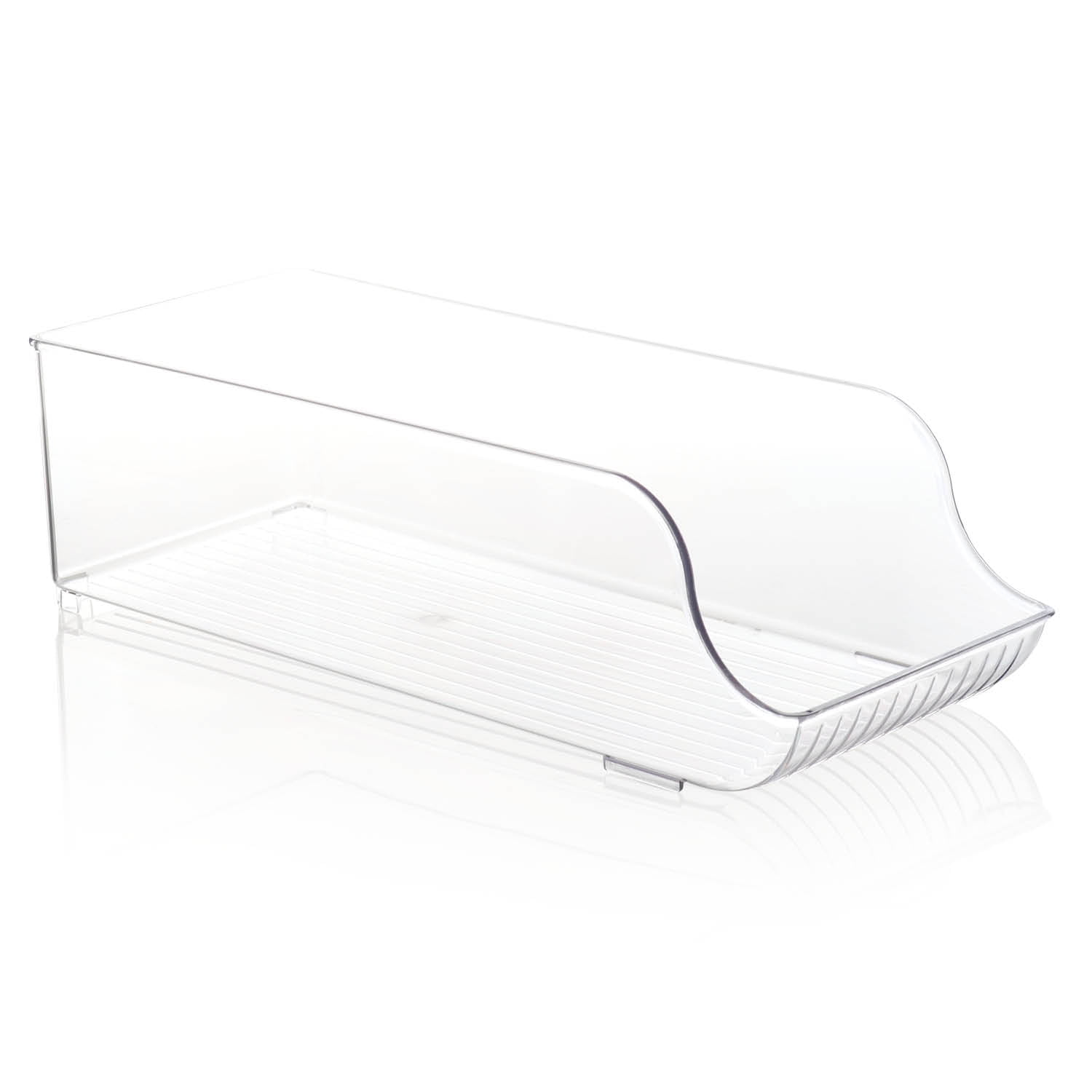 EatEx 1 Pack Clear Plastic Food Storage Bins with Handles, Kitchen Pantry, Refrigerator, Cabinet Organizers for Dried Goods, Fruit, Pasta, or Snacks, Clear BPA Free Containers