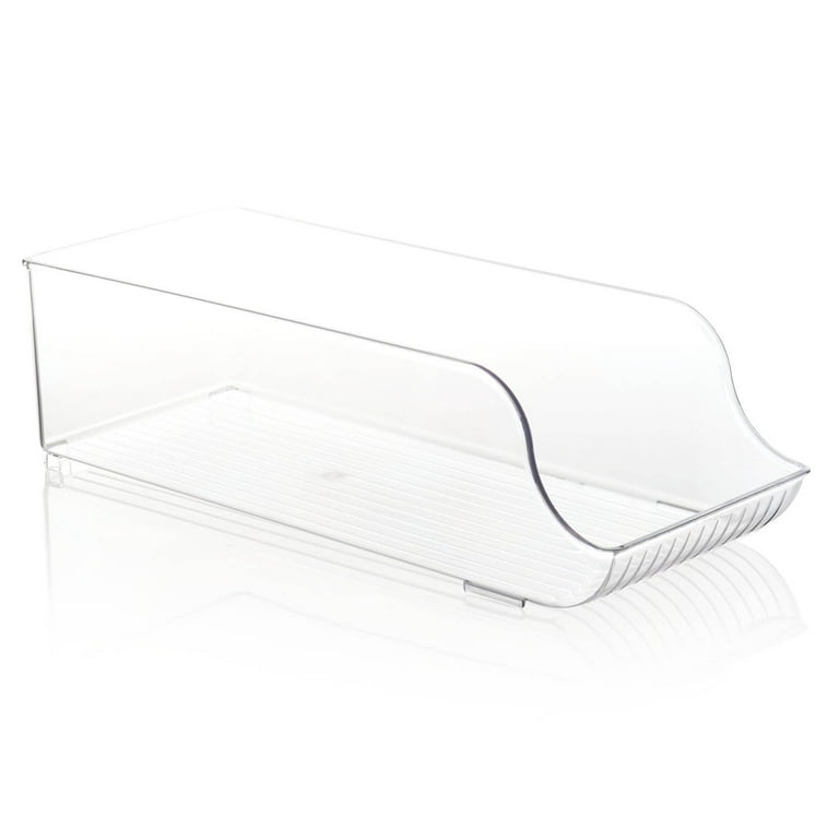 Storagebud Stackable Bathroom Bins - Vanity Storage Plastic Containers - 2 Pack Clear 13.5 x 5.5 x 3.75