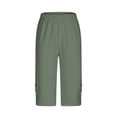 thumbnail image 4 of qucoqpe Capri Leggings for Women Summer Slim Fit High Waist Cropped Gym Workout Yoga Pants Casual Lounge Trousers, 4 of 5