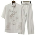 thumbnail image 1 of Tenues 2 Pcs pour Hommes, Ensemble Décontracté Régulier pour Hommes à la Mode Confortable Uni à Manches Courtes avec Col Rabattu, Cadeaux pour Hommes, P, 1 of 3