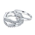 thumbnail image 2 of Bling Jewelry Womens Bridal Cocktail Statement Ring Cubic Zirconia Silver Band, 2 of 6