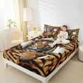 thumbnail image 4 of Homewish Wild Tiger Pattern Full Size Sheets,Jungle Wildlife Bed Sheets,Black Brown Sheet Sets For Boys,Ultra Soft Home Decor,4-Piece, 4 of 7