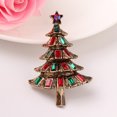 thumbnail image 3 of Christmas Brooch Fashion Rhinestone Xmas Tree Retro Brooch Pin Holiday Brooch, 3 of 6