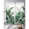 thumbnail image 3 of Palm Leaves Tropical Sheer Curtains 108 Inch Length 2 Panels Set Window Treatments, Green Botanical Summer Rod Pocket Semi Curtains for Living Room/Bedroom/Kitchen Décor, 104"W x 108"L, 3 of 7