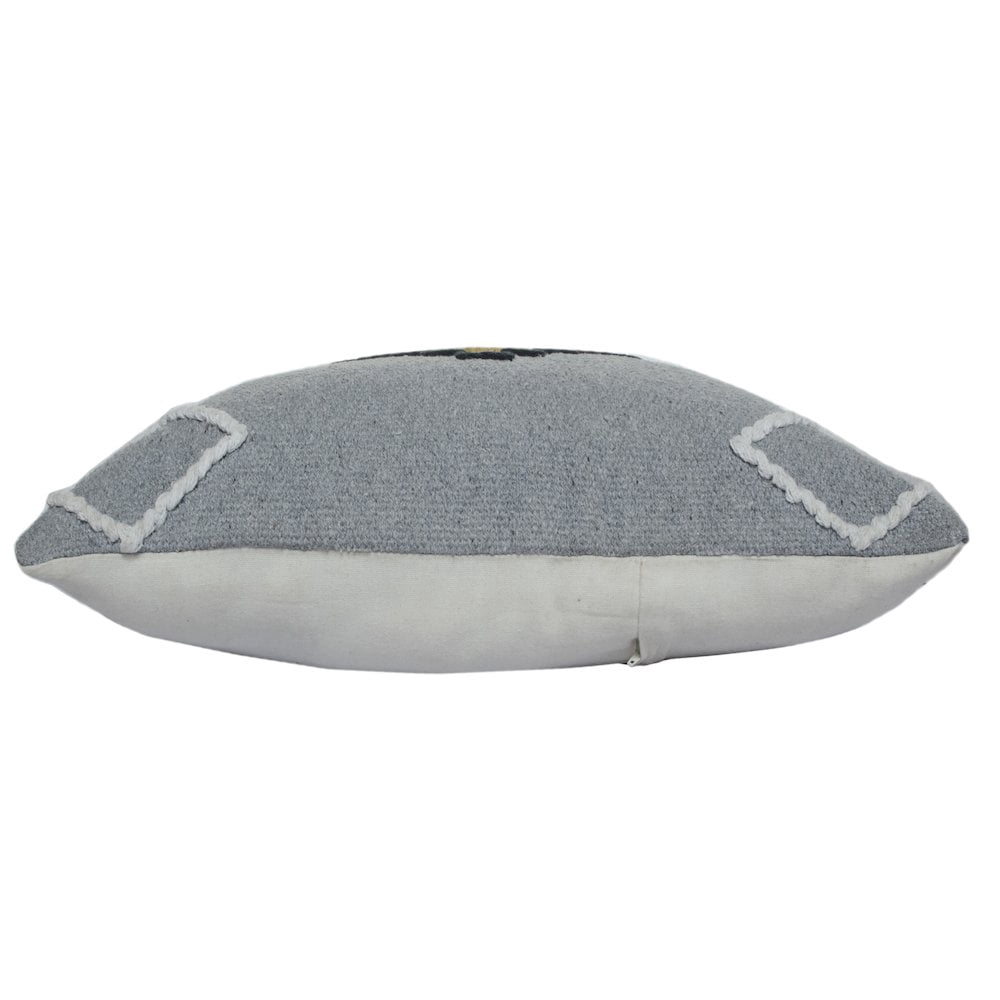 LR Home Ox Bay Hand-Woven Gray/Yellow Geometric Cotton Blend Pillow Cover