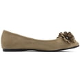 thumbnail image 5 of Ollio Women's Shoes Faux Suede Decorative Flower Pointed Toe Ballet Flats JYZ151, 5 of 6