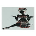 thumbnail image 1 of African Cutting Board, Local Lady Indigenous Patterned Dress Gesture Silhouette, Decorative Tempered Glass Cutting and Serving Board, Small Size, Charcoal Grey Vermilion, by Ambesonne, 1 of 1