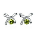 thumbnail image 5 of Bow Moissanite Stud Earrings for Women 1ct D Color Round Cut VVS1 clarity 925 Sterling Silver Diamond Earrings Moissanite Earrings for Women with Certificate, 5 of 9