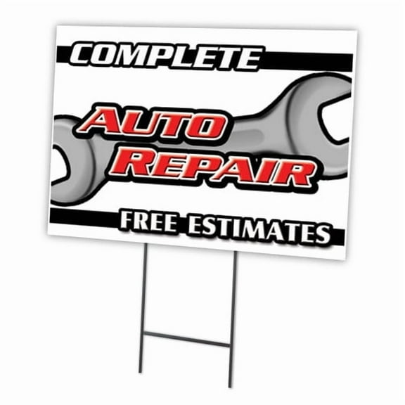 SignMission C-2436 Complete Auto Repair Fr 24 x 36 in. Complete Auto Repair Fr Yard Sign & Stake