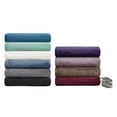 thumbnail image 3 of OLLIIX Beautyrest Couverture Chauffante Réversible en Polyester Microlight Uni, Bleu Sarcelle, Taille Queen, 3 of 8