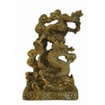 thumbnail image 2 of Brass Feng Shui Dragon Phoenix Statue - Symbol of Love, 2 of 3