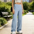 thumbnail image 6 of Tnhcen Women's High Waisted Wide Leg Yoga Pants, Tummy Control Workout Trousers with Pockets, 95% Polyester 5% Spandex Gabardine Office to Gym Pants S-2XL, 6 of 9