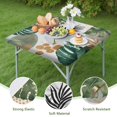 thumbnail image 4 of Green Boho Plant Pattern Square Fitted Tablecloth with Elastic Edge,Square Table Cover,Washable Elastic Table Cover for Home Kitchen Party Decor 34"x34", 4 of 6