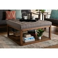 thumbnail image 5 of Alvere Modern and Contemporary Grey Fabric Upholstered Walnut Finished Cocktail Ottoman, 5 of 5