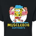 thumbnail image 3 of SpongeBob SquarePants - Musclebob Buffpants - Juniors Cropped Cotton Blend T-Shirt, 3 of 6