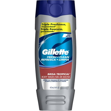 Gillette Fresh & Clean Body Wash/Gel, 16 fl oz