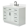 thumbnail image 4 of Ariel Hepburn 43 In. Rectangle Sink Vanity With White Quartz Countertop In Grey, 4 of 9