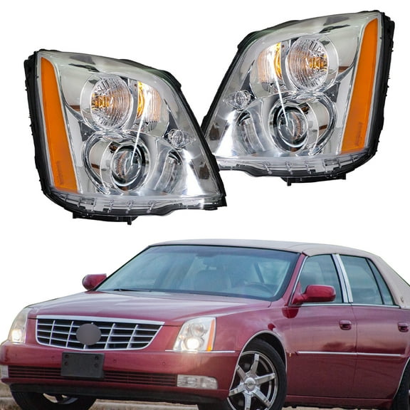 waltyotur Headlights Headlamps Assy Left&Right Side For 2008 2009 2010 2011 Cadillac DTS