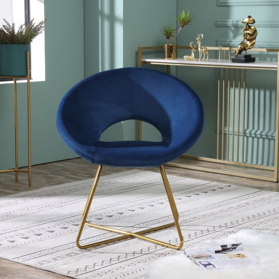 Velvet Modern Armless Accent Chair with Metal Leg, Upholstered Side Chair for Dining Room, Kitchen, Living Room, Leisure, Lounge, Makeup,