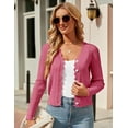 thumbnail image 3 of Shermia Womens Cropped Cardigan Knit Shrugs for Dresses Tops V Neck Button Down Cardigans Sweaters, 3 of 8