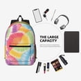thumbnail image 6 of 17in Backpack With Pocket Adjustable Shoulder Strap Large Capacity Zipper Opening And Closing Double Pull Head Zipper For Work Travel Sports Tie-Dye Pattern Bright Colors Tie-Dye Background, 6 of 8