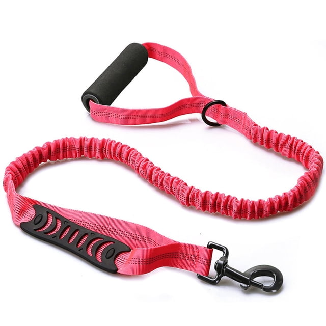 Highly Reflective Heavy Duty Elastic Bungee Medium and Large Dog Leash Shock Absorbing with Comfortable Padded Handle and Traffic Handle Suitable for Training