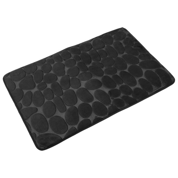 Alfombra de Baño Unique Bargains de Poliéster Lavable a Máquina Negro 80x50cm