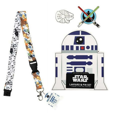 Star Wars Rebel Empire Characters R2D2 Lanyard 2 Lapel Pins Novelty Box Gift Set
