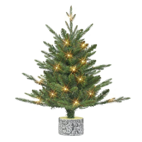 Puleo International  2 ft. Pre-Lit Battery-Operated Potted Tree
