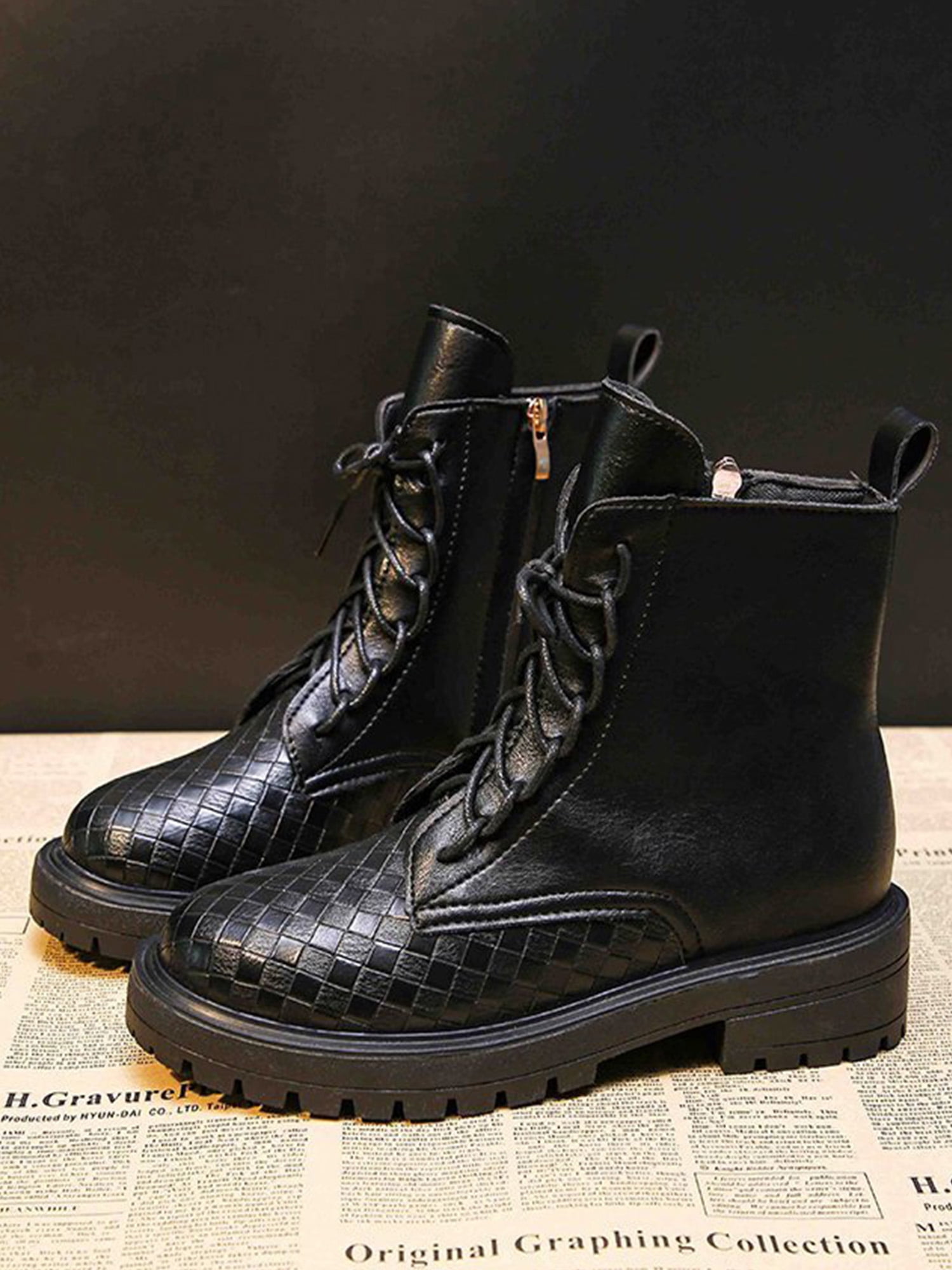chunky biker ankle boots