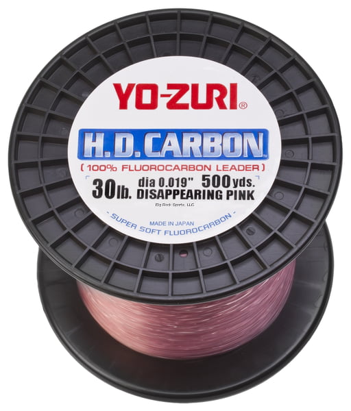 Yo-Zuri HD Carbon Disappearing Pink 30 Yards Fluorocarbon Leader Assorted Weight 