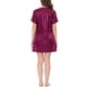 thumbnail image 3 of CAMISONES DE SATÉN PARA MUJER INSPIRE CHIC, ESCOTE EN V, MANGA CORTA, CAMISETA DE DORMIR A RAYAS, ROPA DE CAMA DE SEDA, VESTIDO DE PIJAMA L ROJO, 3 of 5