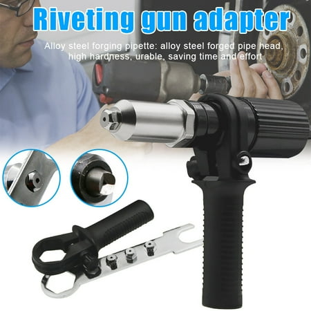 

Dheera Alloy Steel Black Electric Riveting Adapter with 2.4/3.2/4.0/4.8mm Diameter Rivet Head for Electric Drill