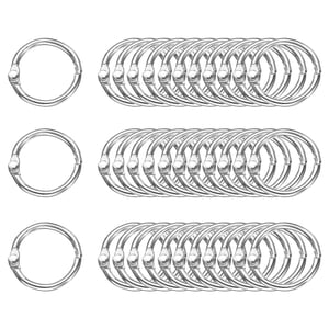 Uxcell 60pcs Bagues en briques 0.6 Anneaux en métal de Binder de feuille de pouce de couleur, ton argent