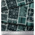 thumbnail image 3 of Soimoi Rayon Crepe Fabric Paisley,Mandala & Quatrefoil Patchwork Print Sewing Fabric Yard 46 Inch Wide, 3 of 3