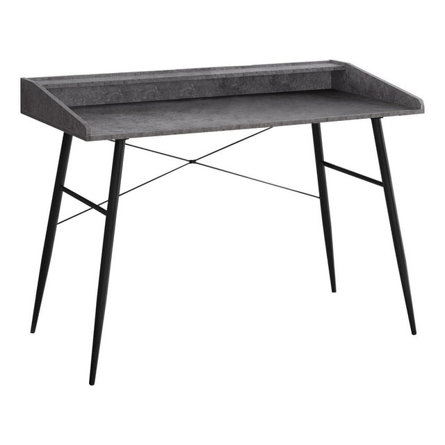 Monarch Specialties Computer Desk, Home Office, Laptop, Storage Shelves, 48"l, Work, Metal, Laminate, Grey, Black, Contemporary, Modern