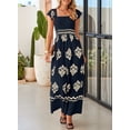 thumbnail image 6 of DOKOTOO Womens Jumpsuits Vacation Printed Jumpsuit High Waist Plus Size Overalls with Pockets Dark Blue 2XL US18-20, 6 of 8