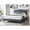 Charcoal, variant on Contemporary Queen Bed, Charcoal Burlap Upholstery, Sloped Curve Headboard, Wooden Slats, Box Spring Not Required Fabric Color, Elegant Headboard With Nailhead Trim, No For Bedroom Use